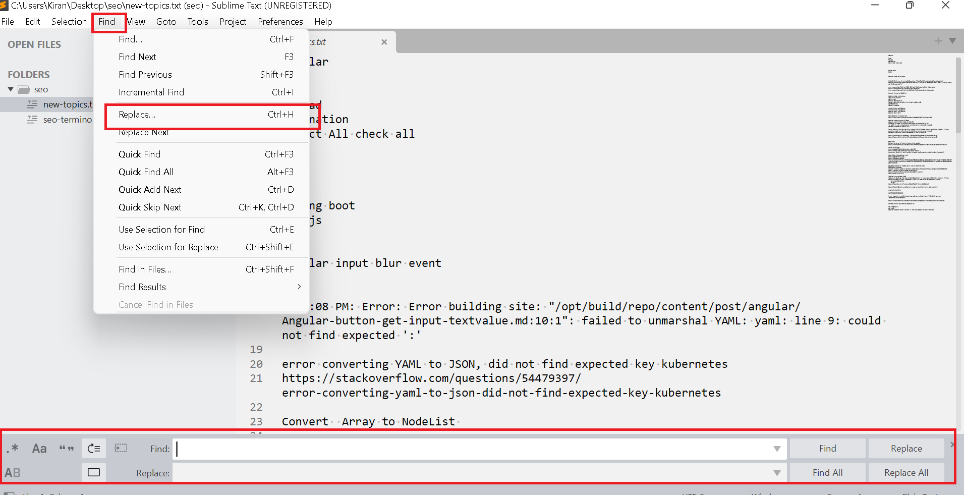 How To Search And Replace In Sublime Text Editor 