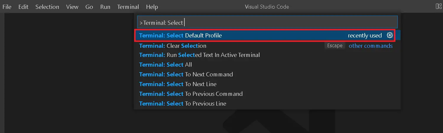 How to Change default terminal in Visual Studio Code(VSCode)